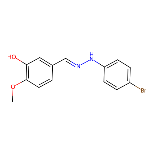 p-Anisaldehyde, 3-hydroxy-, (p-bromophenyl)hydrazone structure
