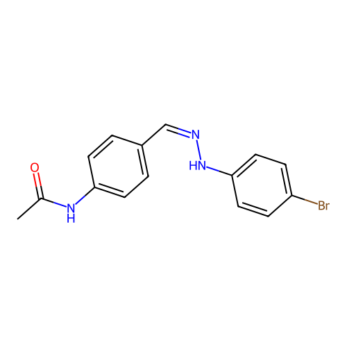 Acetanilide, 4'-formyl-, 4'-((p-bromophenyl)hydrazone) structure