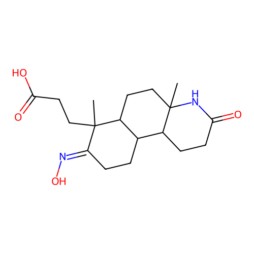 3-[(8E)-8-(Hydroxyimino)-4a,7-dimethyl-3-oxotetradecahydrobenzo[f]quinolin-7-yl]propanoic acid structure