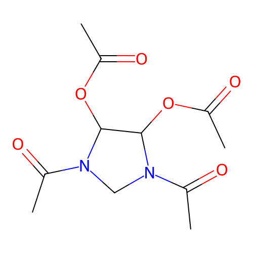 1,3-Diacetylimidazolidine-4,5-diyl diacetate structure