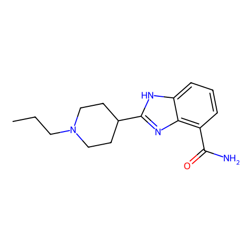 2-(1-propylpiperidin-4-yl)-1H-benzimidazole-4-carboxamide structure