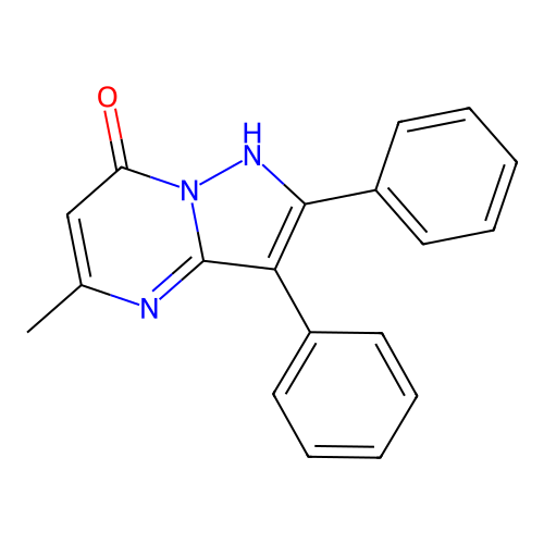 5-methyl-2,3-diphenylpyrazolo[1,5-a]pyrimidin-7(4H)-one structure
