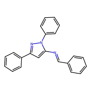 1H-Pyrazol-5-amine, 1,3-diphenyl-N-(phenylmethylene)- structure