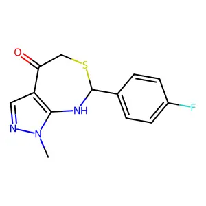 7-(4-Fluorophenyl)-1-methyl-7,8-dihydropyrazolo[5,4-d][1,3]thiazepin-4-one structure