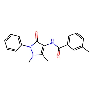 N-(1,5-dimethyl-3-oxo-2-phenylpyrazol-4-yl)-3-methylbenzamide structure