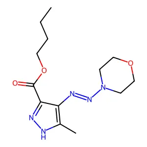 Butyl 5-methyl-4-(morpholin-4-ylhydrazinylidene)pyrazole-3-carboxylate structure