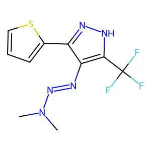 (4E)-4-(dimethylaminohydrazinylidene)-3-thiophen-2-yl-5-(tri structure