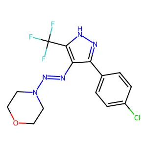 [3-(4-chlorophenyl)-5-(trifluoromethyl)-1H-pyrazol-4-yl]-morpholin-4-yldiazene structure