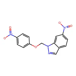 6-Nitro-1-[(4-nitrophenoxy)methyl]indazole structure