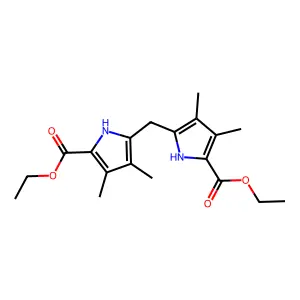 Diethyl 2,2'-methylenebis(3,4-dimethyl-5-pyrrolecarboxylate) structure