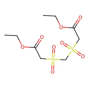 Ethoxycarbonylmethanesulfonylmethanesulfonyl-acetic acid ethyl ester structure