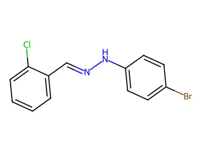 4-bromo-N-[(2-chlorophenyl)methylideneamino]aniline structure