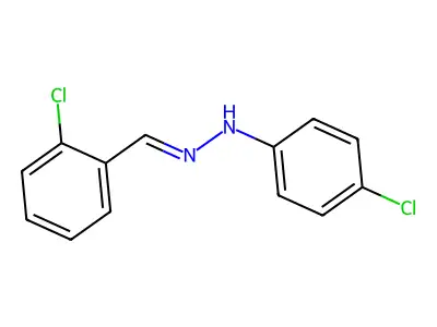 4-chloro-N-[(2-chlorophenyl)methylideneamino]aniline structure