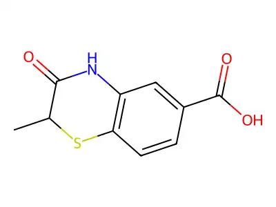 (2S)-2-methyl-3-oxo-4H-1,4-benzothiazine-6-carboxylic acid structure