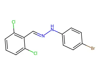 4-bromo-N-[(2,6-dichlorophenyl)methylideneamino]aniline structure