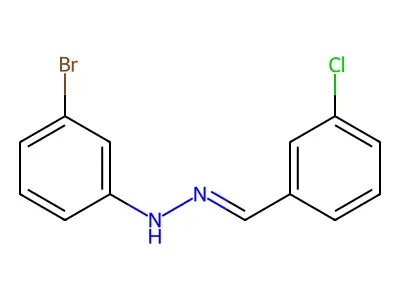 3-bromo-N-[(3-chlorophenyl)methylideneamino]aniline structure
