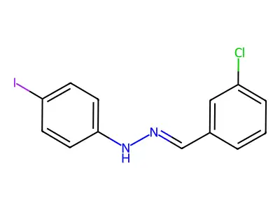 N-[(3-chlorophenyl)methylideneamino]-4-iodoaniline structure