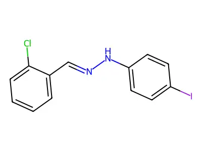 N-[(2-chlorophenyl)methylideneamino]-4-iodoaniline structure