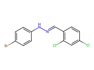 4-bromo-N-[(2,4-dichlorophenyl)methylideneamino]aniline structure