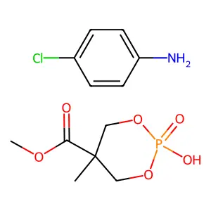 methyl 2-hydroxy-5-methyl-1,3,2-dioxaphosphinane-5-carboxylate 2-oxide- 4-chloroaniline(1:1) structure