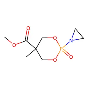 Methyl 2-(aziridin-1-yl)-5-methyl-1,3,2-dioxaphosphinane-5-carboxylate 2-oxide structure