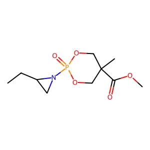 methyl 2-(2-ethylaziridin-1-yl)-5-methyl-1,3,2-dioxaphosphinane-5-carboxylate 2-oxide structure
