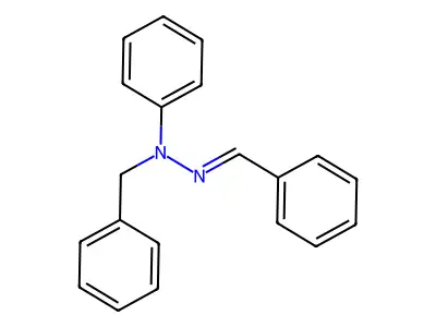 Benzaldehyde benzylphenylhydrazone structure