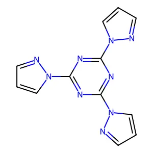 2,4,6-tri-1H-pyrazol-1-yl-1,3,5-triazine structure