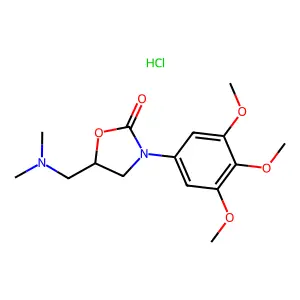 5-((Dimethylamino)methyl)-3-(3,4,5-trimethoxyphenyl)-2-oxazolidinone monohydrochloride structure