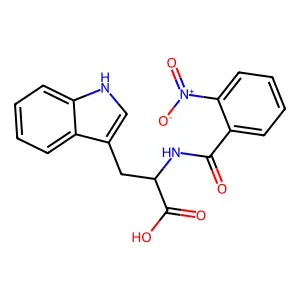 3-(1H-indol-3-yl)-2-[(2-nitrobenzoyl)amino]propanoic acid structure