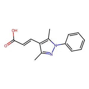 3-(3,5-Dimethyl-1-phenylpyrazol-4-yl)prop-2-enoic acid structure