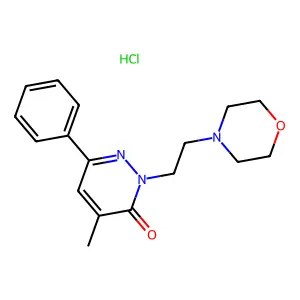 3(2H)-Pyridazinone, 4-methyl-2-(2-morpholinoethyl)-6-phenyl-, hydrochloride structure