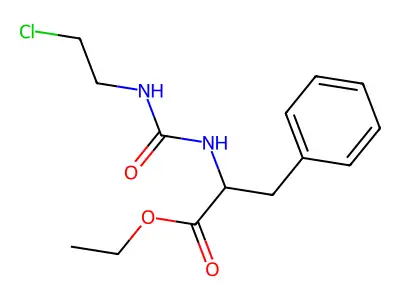Ethyl 2-(2-chloroethylcarbamoylamino)-3-phenylpropanoate structure