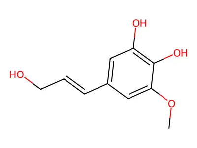 5-(3-Hydroxyprop-1-en-1-yl)-3-methoxybenzene-1,2-diol structure