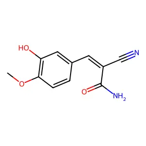 2-Cyano-3-(3-hydroxy-4-methoxyphenyl)acrylamide structure