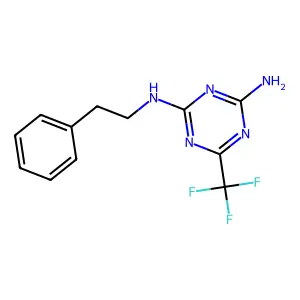 N2-(2-Phenylethyl)-6-(trifluoromethyl)-1,3,5-triazine-2,4-diamine structure