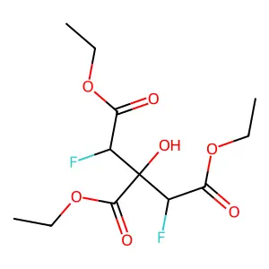 Triethyl 1,3-difluoro-2-hydroxypropane-1,2,3-tricarboxylate structure