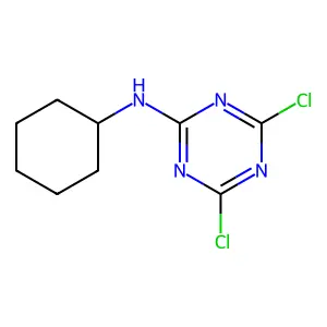 6-Cyclohexylamino-2,4-dichloro-1,3,5-triazine structure