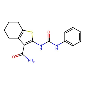 2-(Phenylcarbamoylamino)-4,5,6,7-tetrahydro-1-benzothiophene-3-carboxamide structure