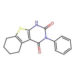 3-phenyl-5,6,7,8-tetrahydro[1]benzothieno[2,3-d]pyrimidine-2,4(1H,3H)-dione structure