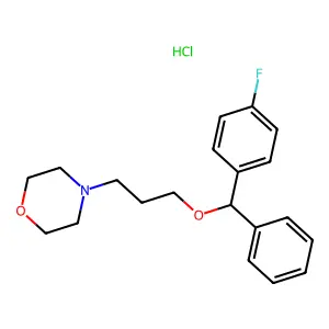 Morpholine, 4-(3-((p-fluoro-alpha-phenylbenzyl)oxy)propyl)-, hydrochloride structure
