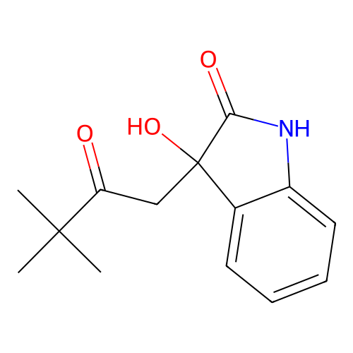 3-(3,3-Dimethyl-2-oxobutyl)-3-hydroxy-2-indolinone structure
