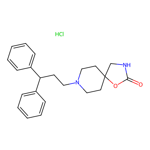 1-Oxa-3,8-diazaspiro(4.5)decan-2-one, 8-(3,3-diphenylpropyl)-, hydrochloride structure