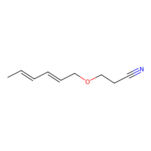 Propionitrile, 3-(2,4-hexadienoxy)- structure