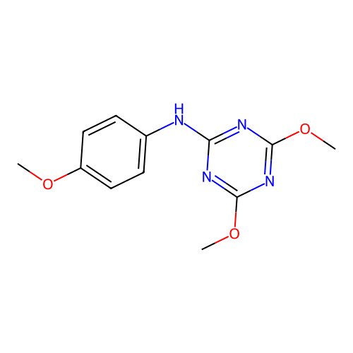 (4,6-Dimethoxy-[1,3,5]triazin-2-yl)-(4-methoxy-phenyl)-amine structure