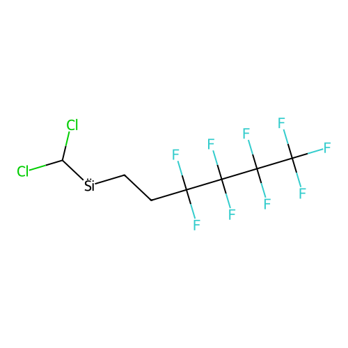 Dichloromethyl(3,3,4,4,5,5,6,6,6-nonafluorohexyl)silane structure