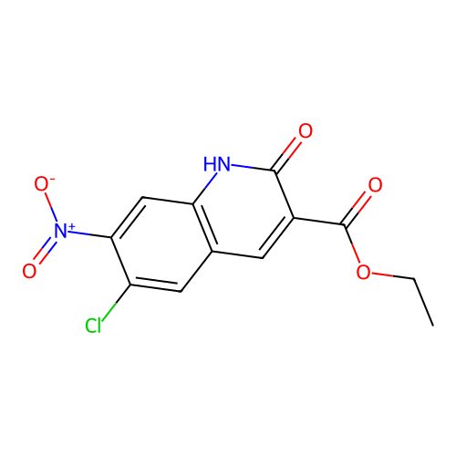 Ethyl 6-chloro-1,2-dihydro-7-nitro-2-oxo-3-quinolinecarboxylate structure