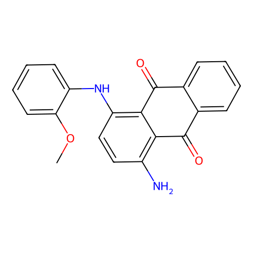 1-Amino-4-((2-methoxyphenyl)amino)anthraquinone structure