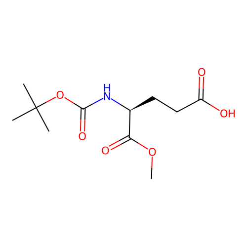 (4S)-4-(((tert-butoxy)carbonyl)amino)-5-methoxy-5-oxopentanoic acid structure