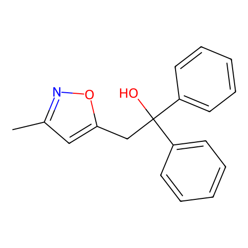 2-(3-Methyl-5-isoxazolyl)-1,1-diphenylethanol structure